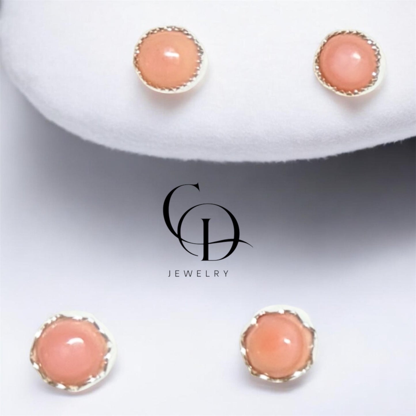 Pink Conch Shell Stud Earrings