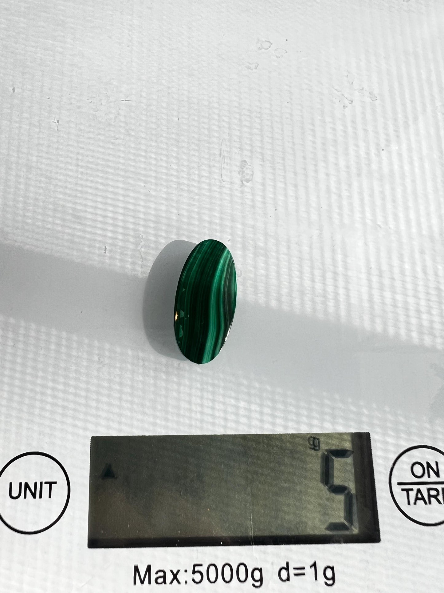 Emerald Green Malachite Cabochon - Polished Stone for Jewelry, 5 grams