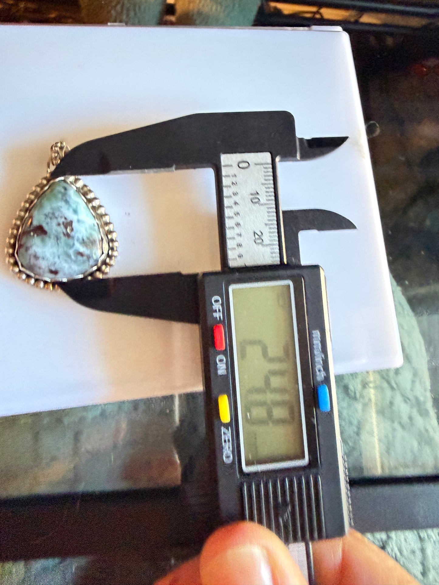 Turquoise Pendant, Sterling Silver