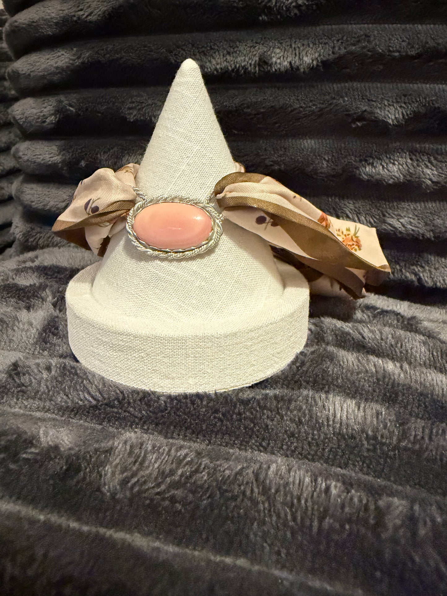 Pink Conch Shell Twilly Slide | Handmade Sterling Silver Scarf Charm | Coastal Luxe Accessory