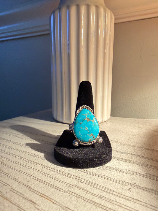Turquoise -Kingman Ring Sz 10 adjustable