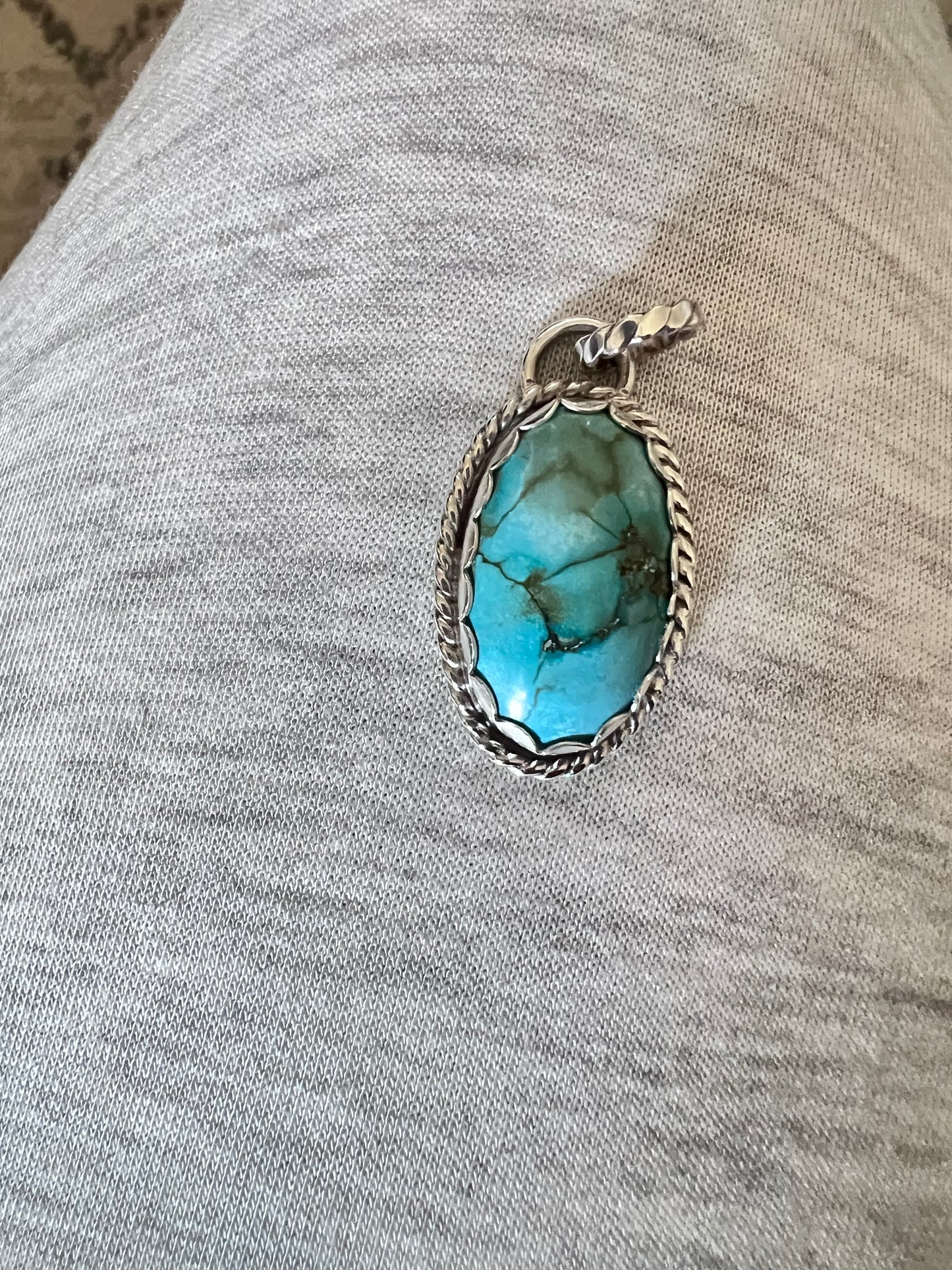 Turquoise Pendant Sterling Silver 