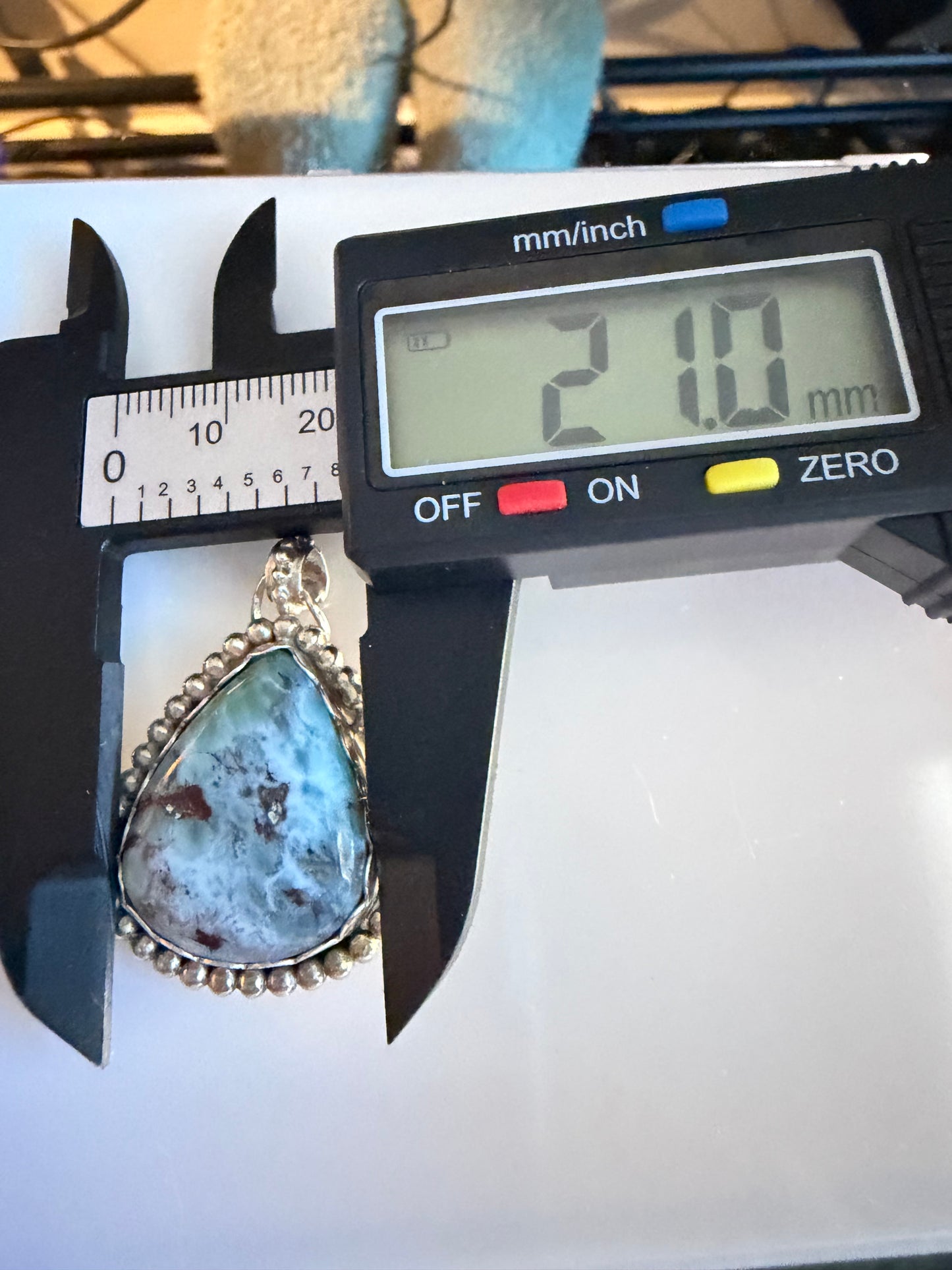 Turquoise Pendant, Sterling Silver
