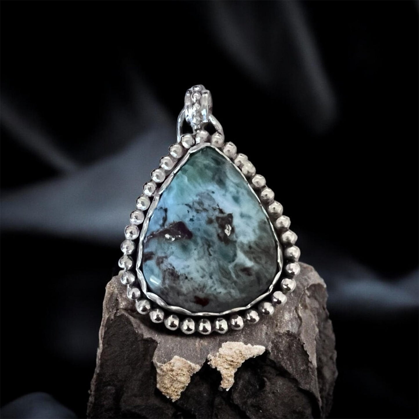 Turquoise Pendant, Sterling Silver