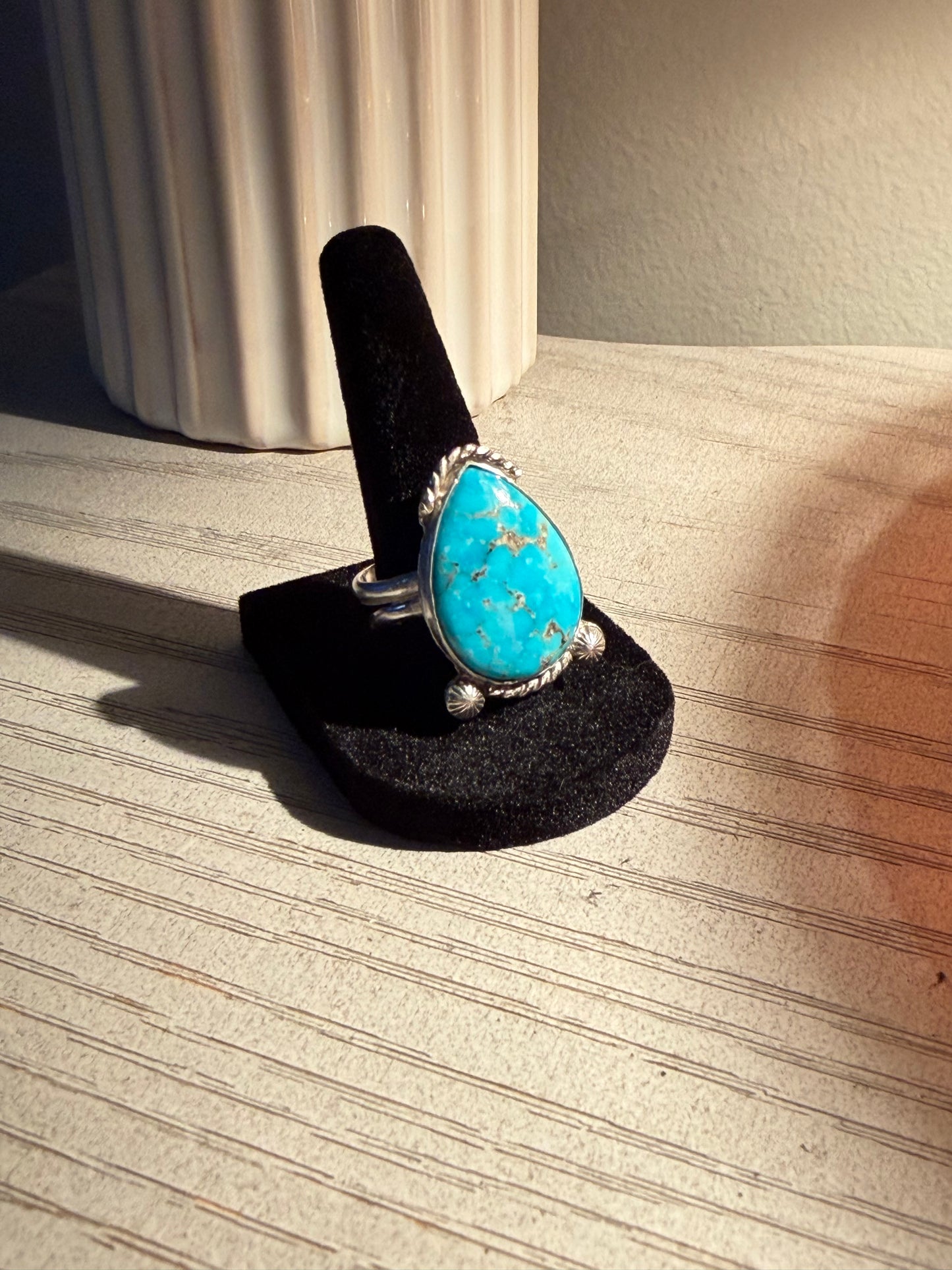 Turquoise -Kingman Ring Sz 10 adjustable