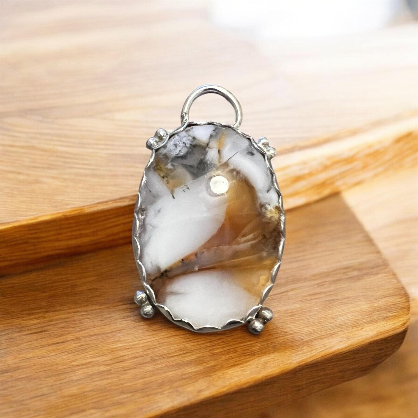 Natural Agate - Sterling Silver Bezel