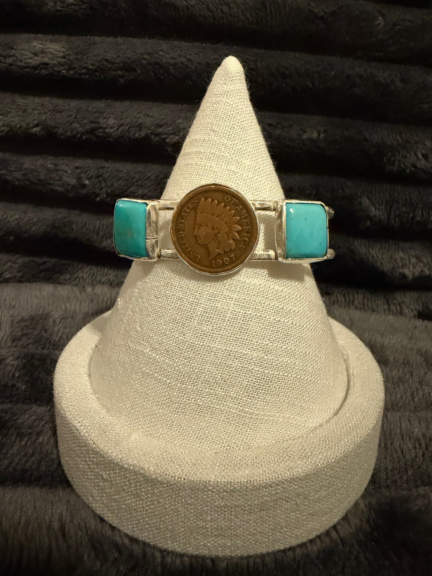 Bracelet / Coin 1907 w Turquoise Accents