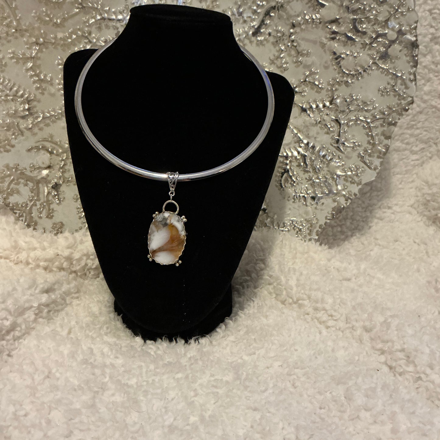 Natural Agate - Sterling Silver Bezel