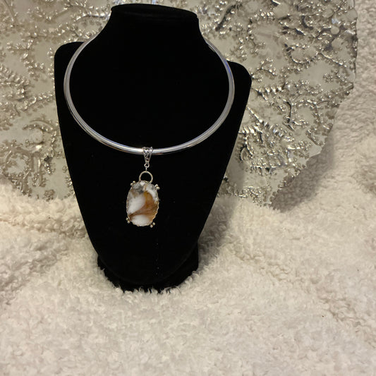 Natural Agate - Sterling Silver Bezel
