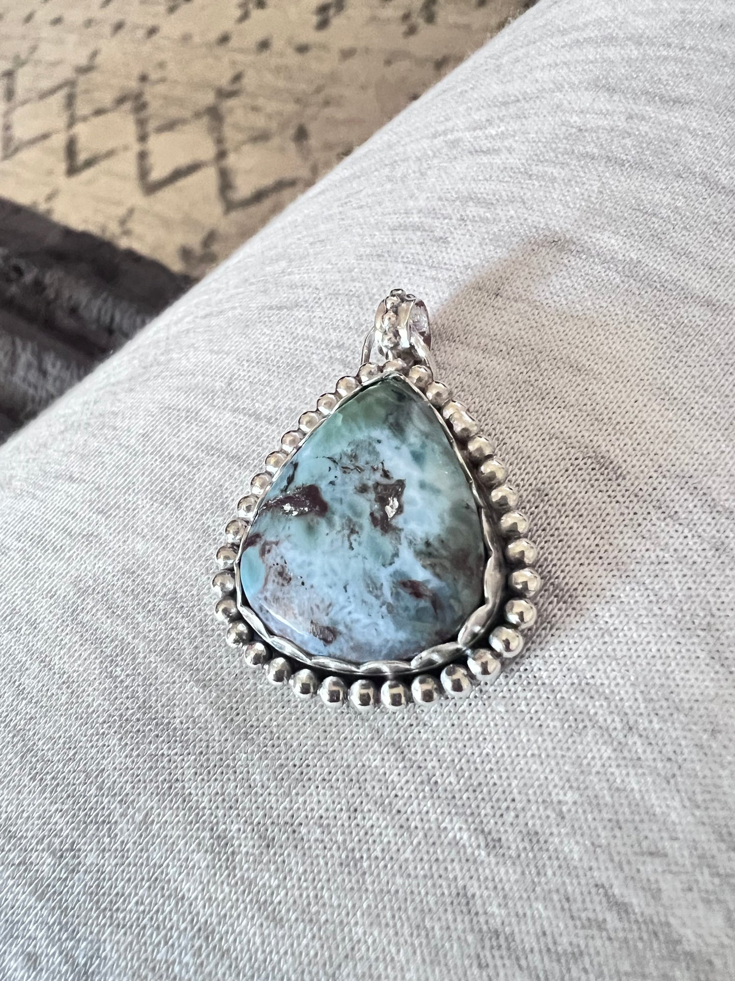 Turquoise Pendant, Sterling Silver