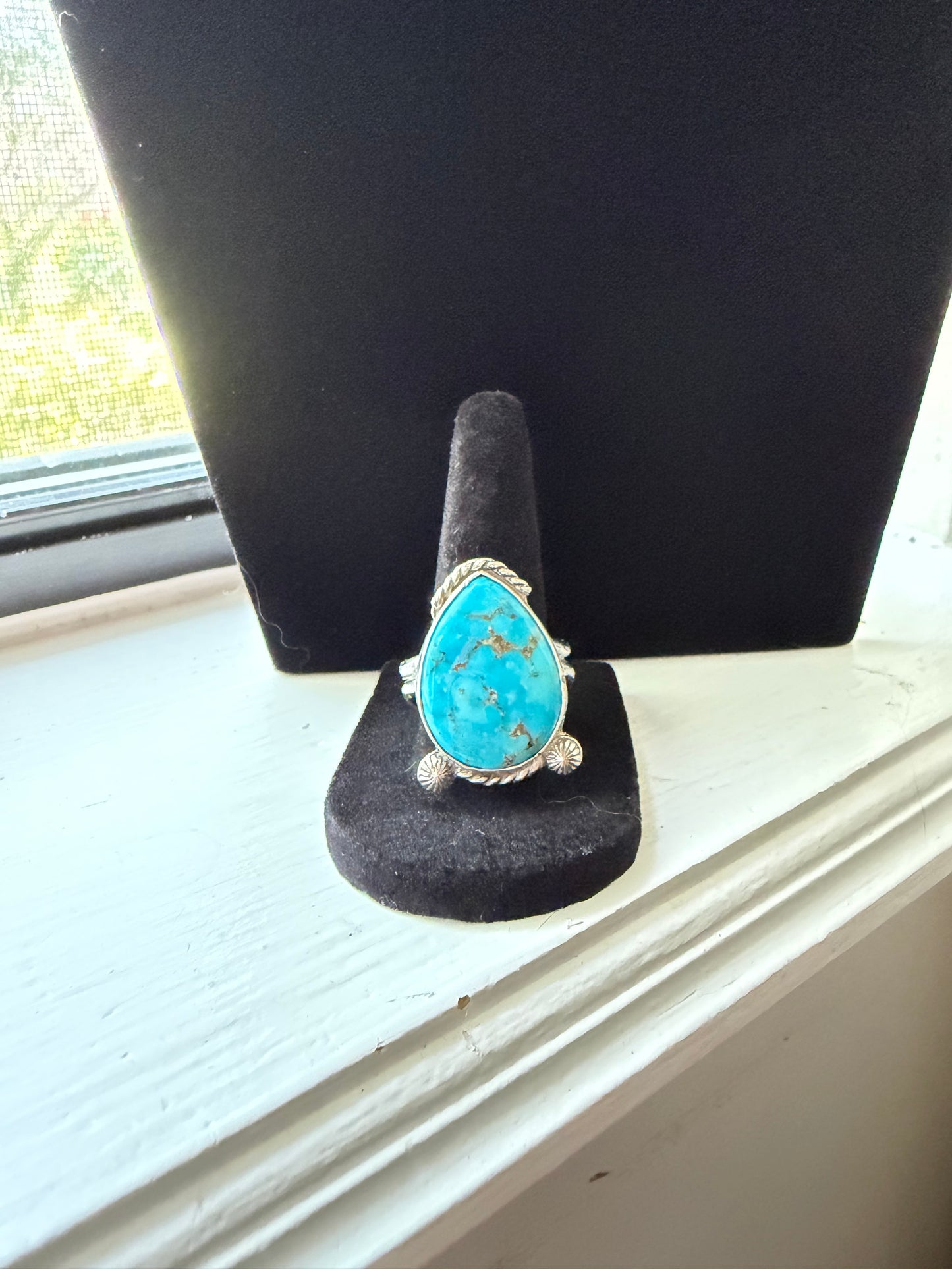 Turquoise -Kingman Ring Sz 10 adjustable