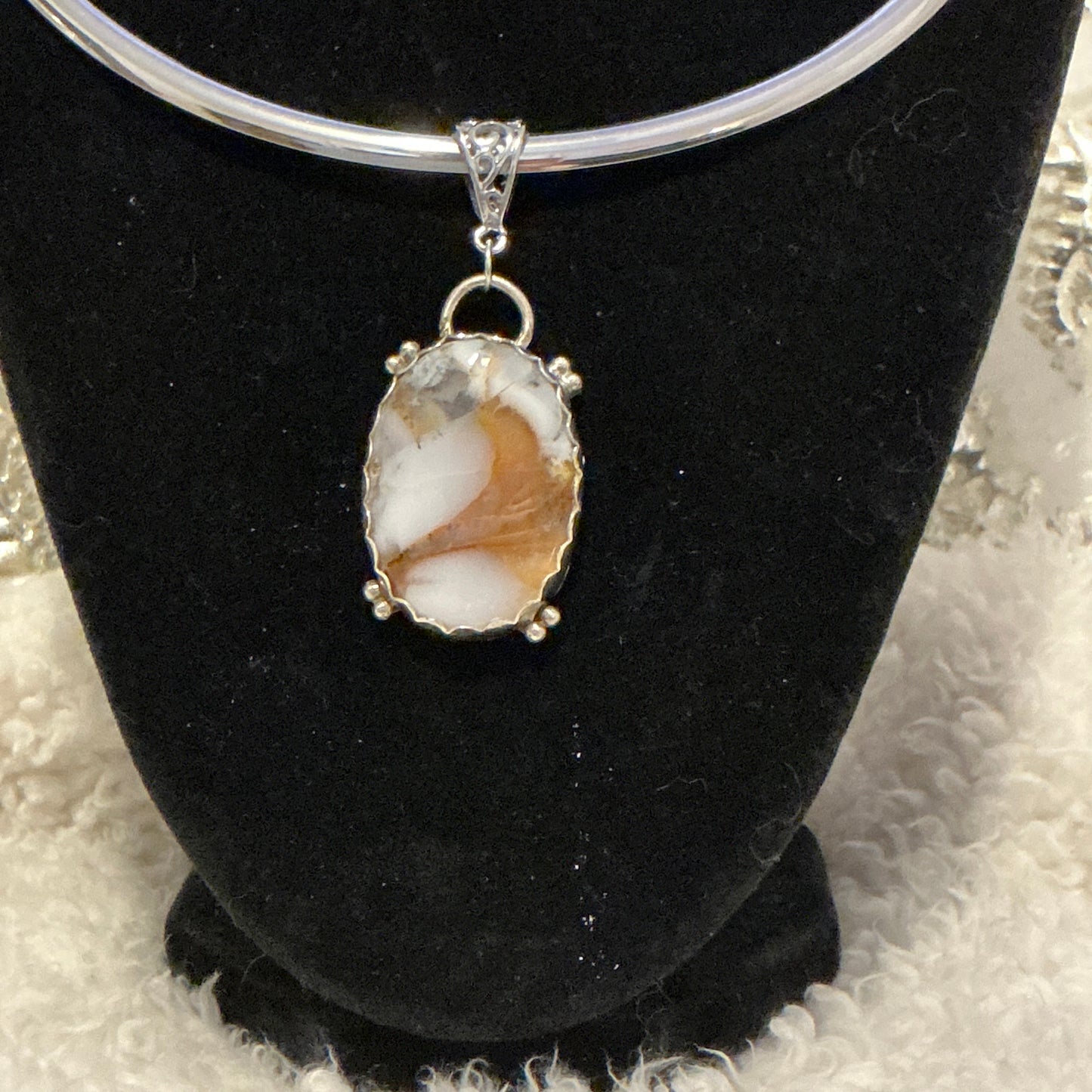 Natural Agate - Sterling Silver Bezel