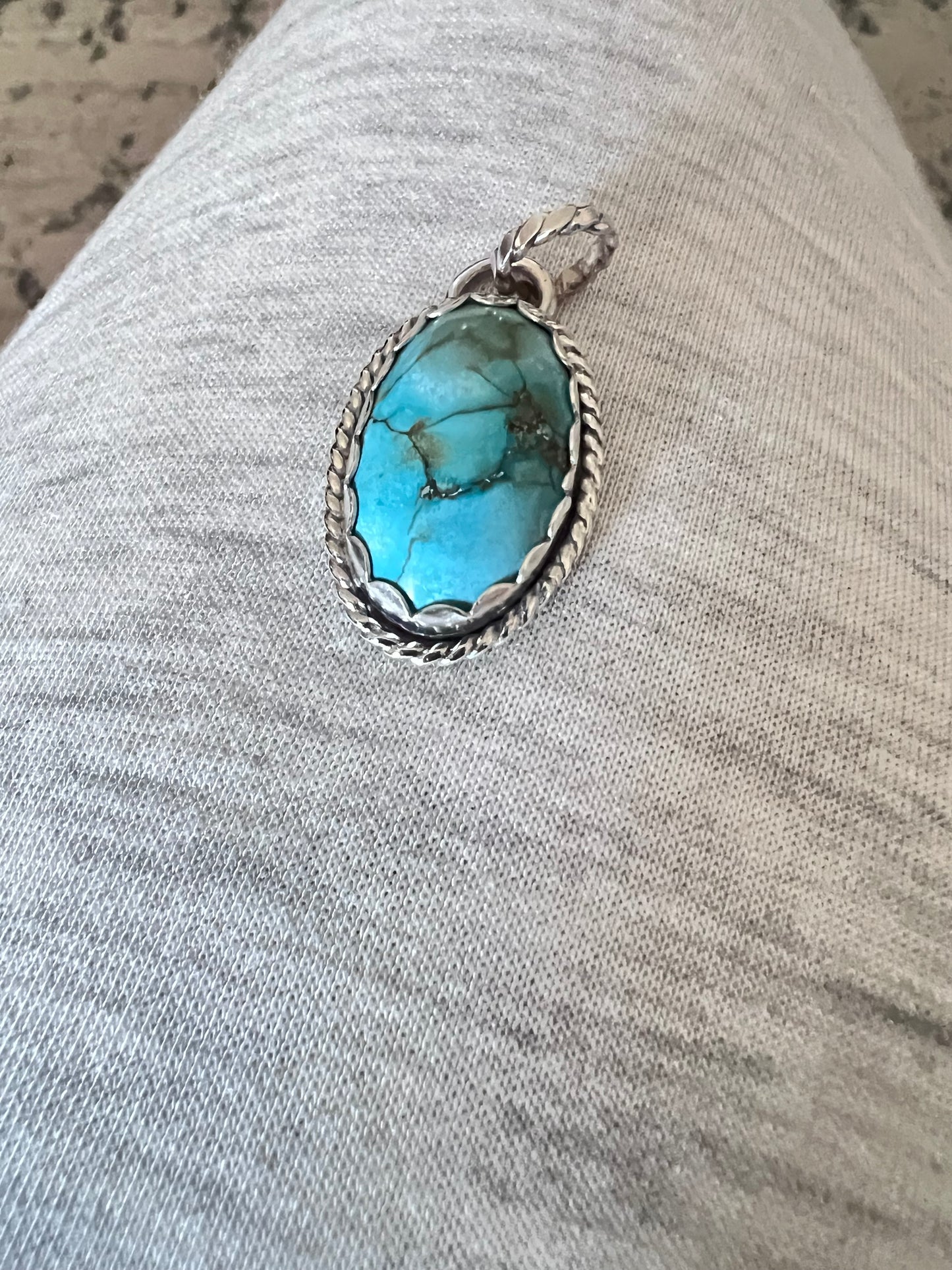 Turquoise Pendant Sterling Silver 