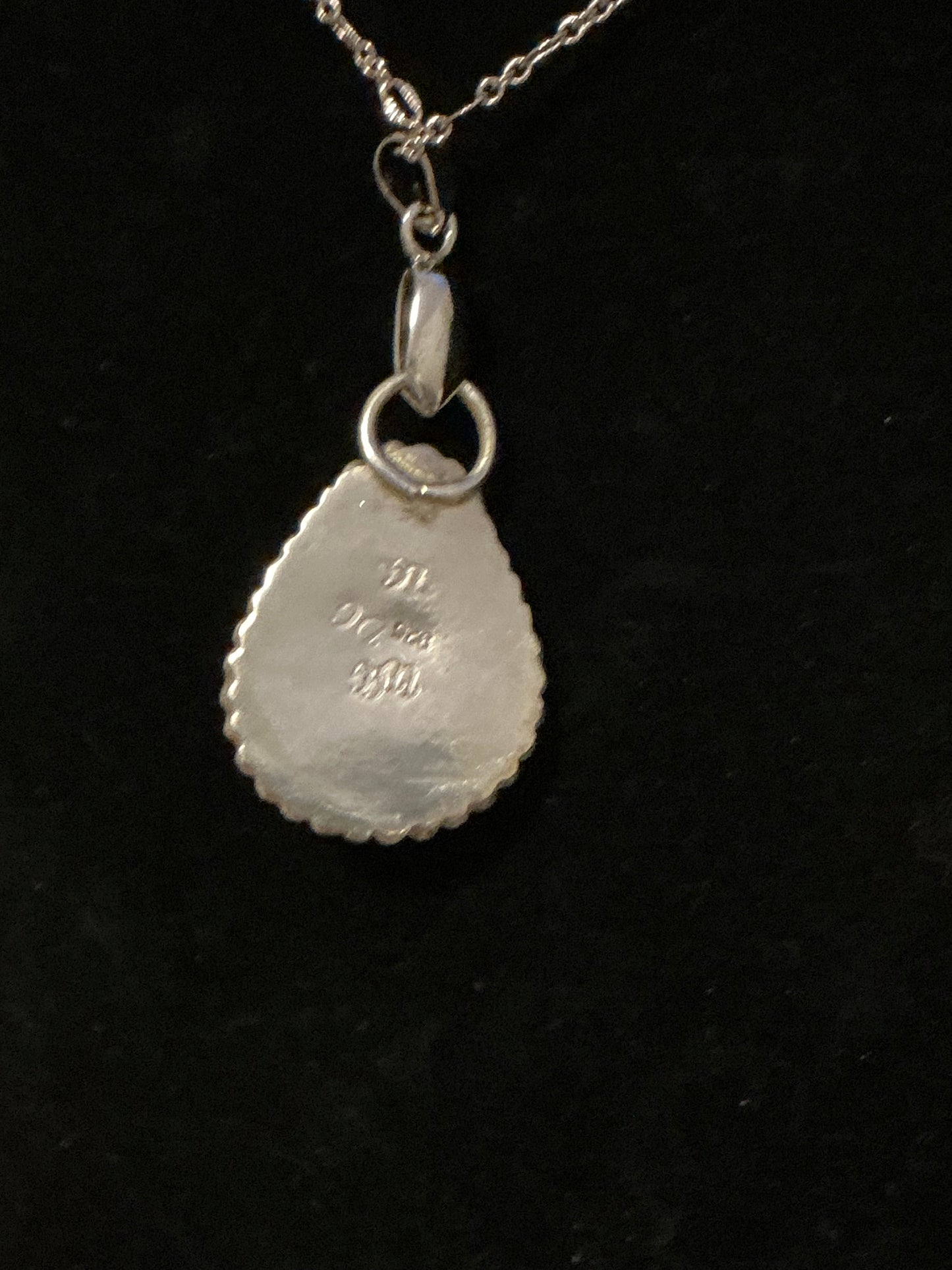 Sterling Silver Larimar Pendant, Caribbean Stone