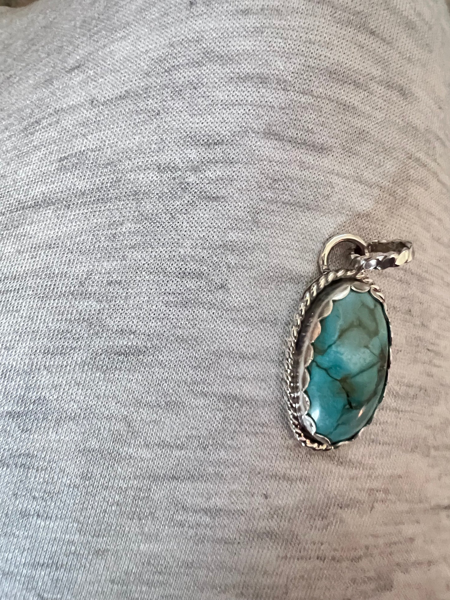 Turquoise Pendant Sterling Silver 