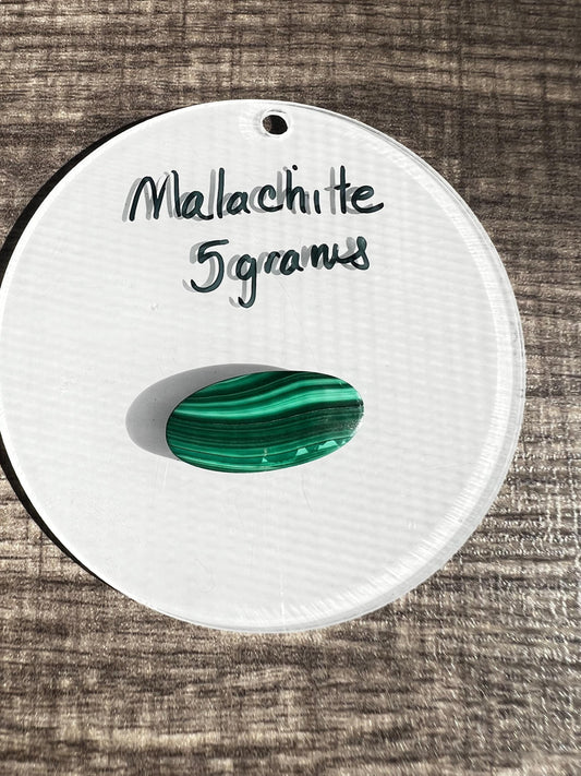 Emerald Green Malachite Cabochon - Polished Stone for Jewelry, 5 grams